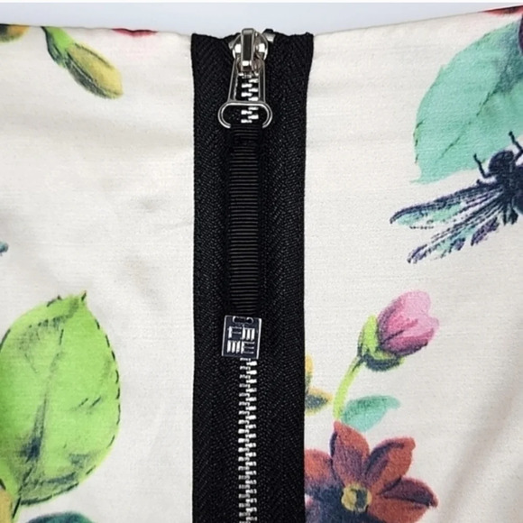 Sandra Angelozzi Women's Silk Cotton Blend Floral Print Mult Skirt Lined Size 36 - Picture 4 of 15